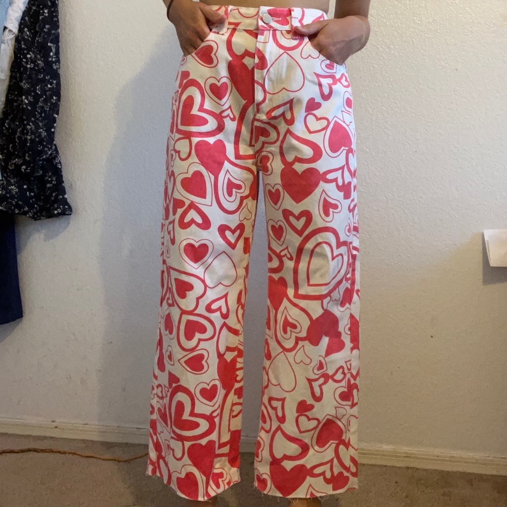Heart straight leg jeans